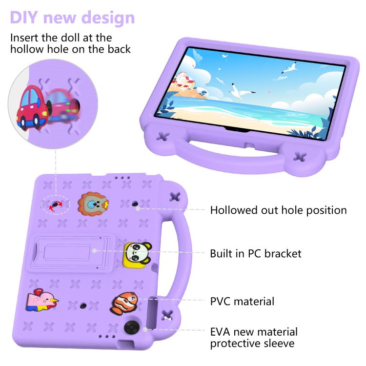 For Lenovo Tab TB-311 / WIFI 10.1 2025 Handle Kickstand Children EVA Shockproof Tablet Case(Light Purple)