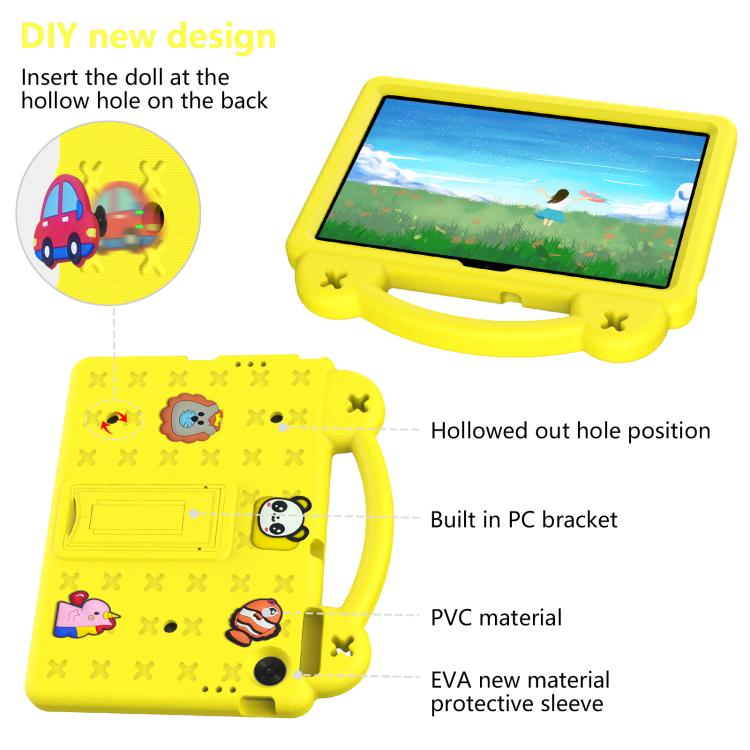 For Lenovo Tab TB-311 / WIFI 10.1 2025 Handle Kickstand Children EVA Shockproof Tablet Case(Yellow)