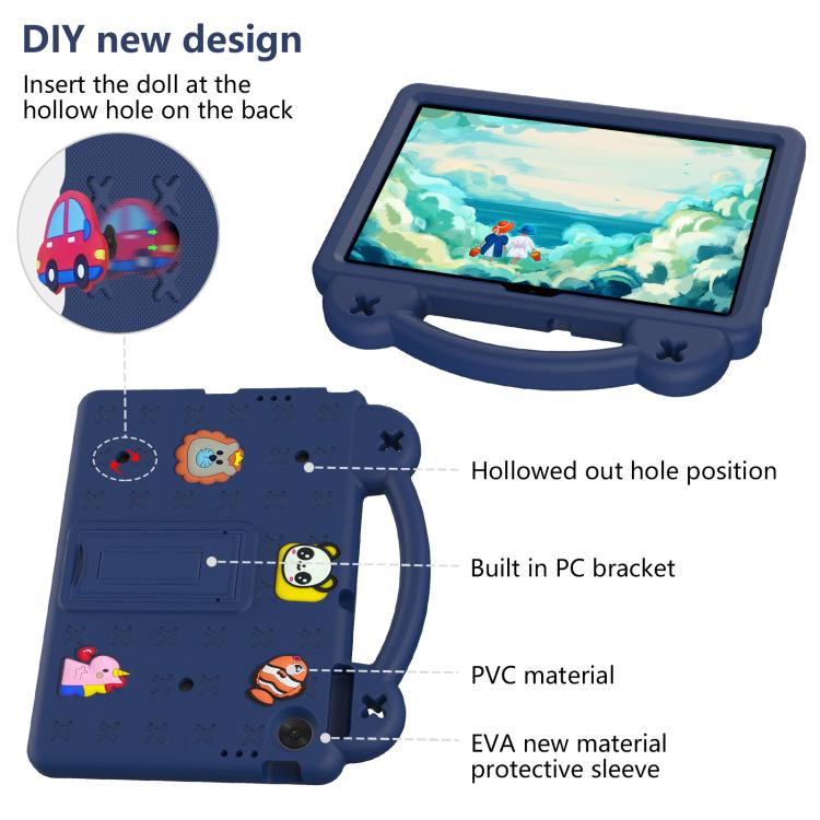 For Lenovo Tab TB-311 / WIFI 10.1 2025 Handle Kickstand Children EVA Shockproof Tablet Case(Navy Blue)