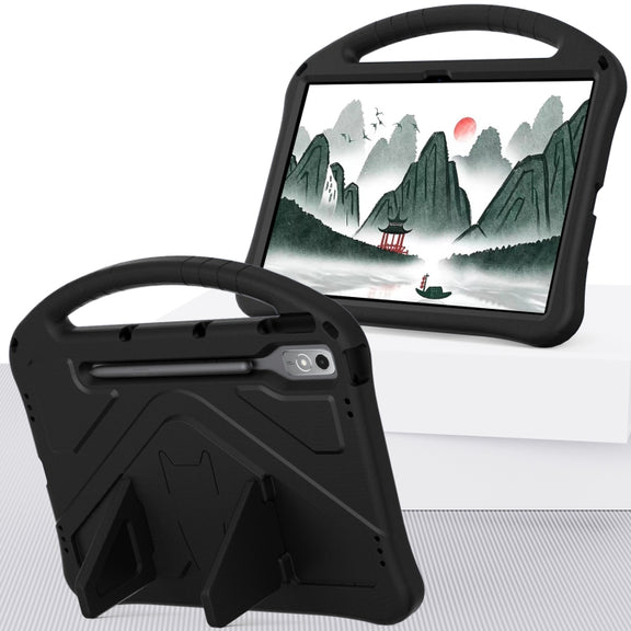 For Lenovo Tab P12 EVA Shockproof Tablet Case with Holder(Black)