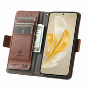 For vivo X100 CaseNeo Splicing Dual Magnetic Buckle Leather Phone Case(Brown)