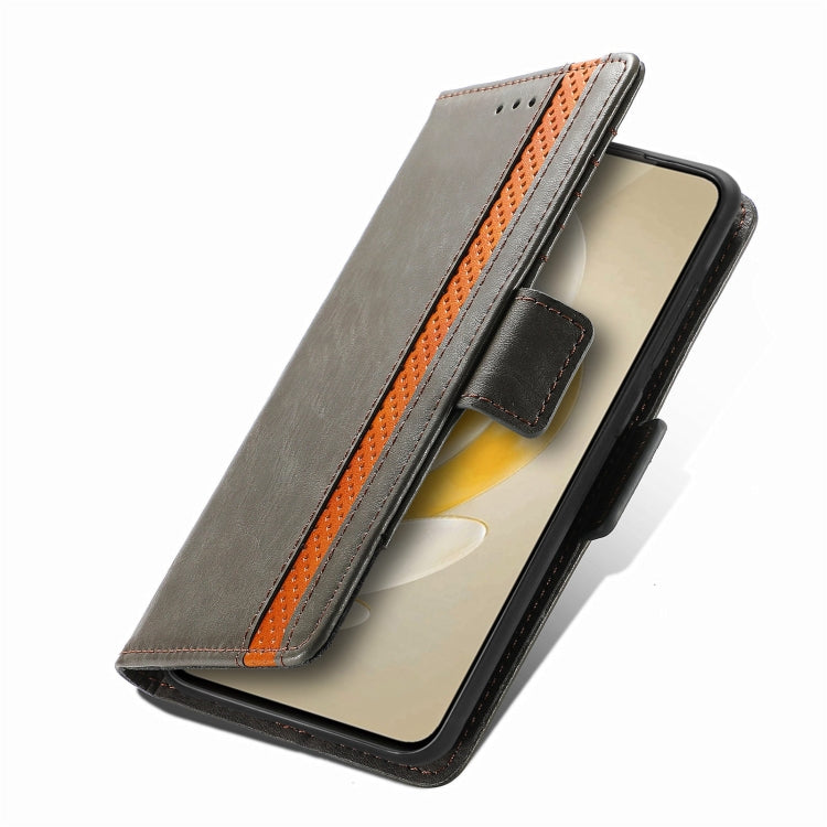 For vivo X100 CaseNeo Splicing Dual Magnetic Buckle Leather Phone Case(Gray)