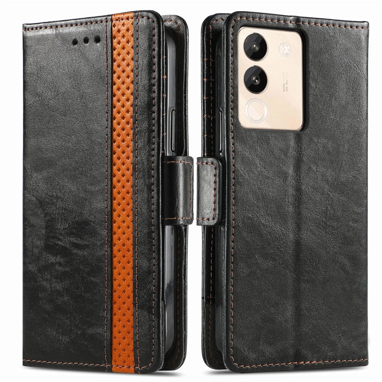 For vivo X100 Pro CaseNeo Splicing Dual Magnetic Buckle Leather Phone Case(Black)