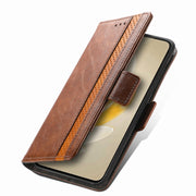 For vivo X100 Pro CaseNeo Splicing Dual Magnetic Buckle Leather Phone Case(Brown)