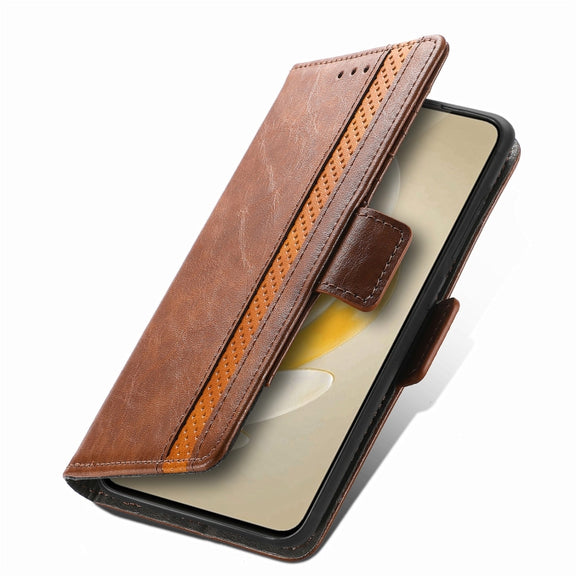 For vivo X100 Pro CaseNeo Splicing Dual Magnetic Buckle Leather Phone Case(Brown)