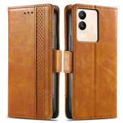 For vivo X100 Pro CaseNeo Splicing Dual Magnetic Buckle Leather Phone Case(Khaki)