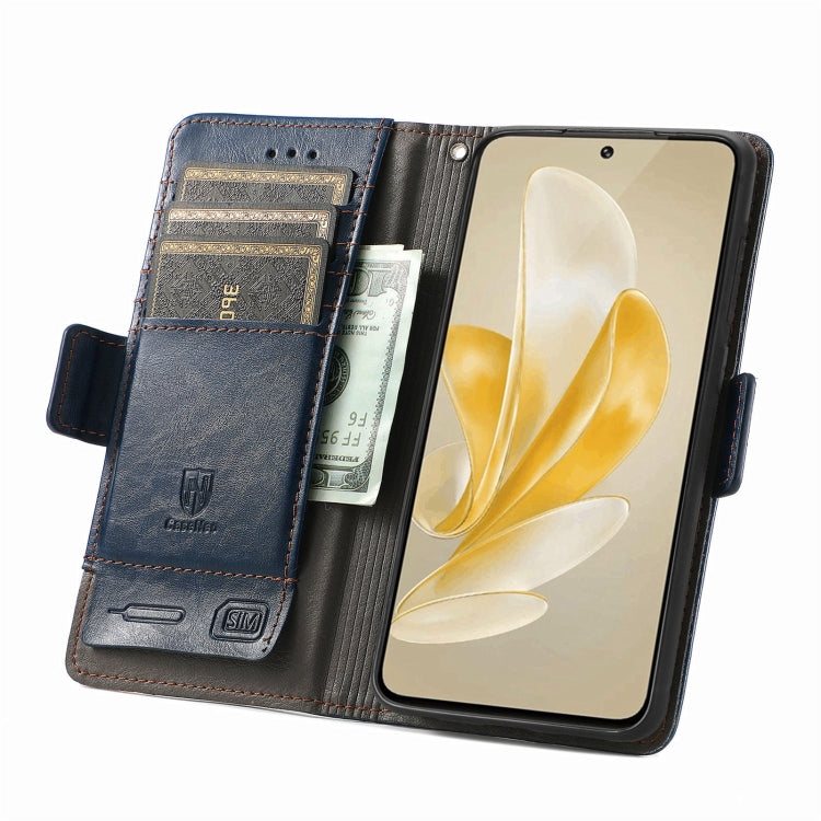 For vivo iQOO 12 5G CaseNeo Splicing Dual Magnetic Buckle Leather Phone Case(Blue)