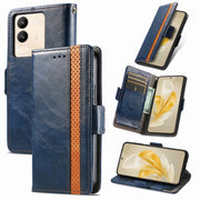 For vivo Y200 / V29E CaseNeo Splicing Dual Magnetic Buckle Leather Phone Case(Blue)