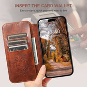 For iPhone 15 Pro Max Suteni J05 Leather Magnetic MagSafe Phone Case(Khaki)