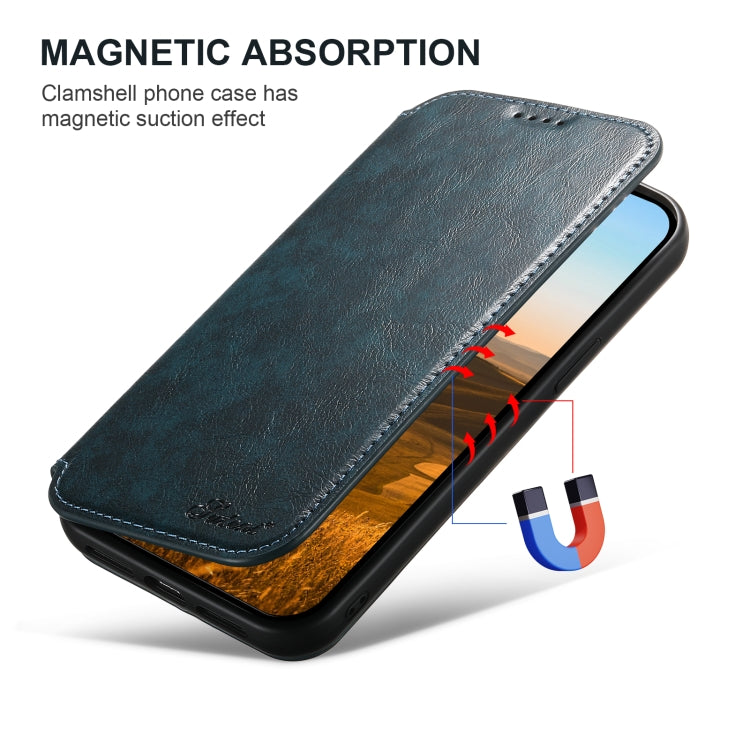 For iPhone 16 Plus Suteni J05 Leather Magnetic MagSafe Phone Case(Blue) - free shipping - PMC Jewellery - Order now!