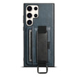 For Samsung Galaxy S24 Ultra 5G Suteni H13 Card Wallet Wrist Strap Holder PU Phone Case(Blue) - free shipping - PMC Jewellery - Order now!