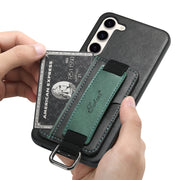 For Samsung Galaxy S24+  5G Suteni H13 Card Wallet Wrist Strap Holder PU Phone Case(Black)