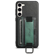 For Samsung Galaxy S24  5G Suteni H13 Card Wallet Wrist Strap Holder PU Phone Case(Black)