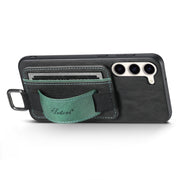 For Samsung Galaxy S24  5G Suteni H13 Card Wallet Wrist Strap Holder PU Phone Case(Black)