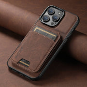 For iPhone 16 Pro Suteni H02 Litchi Leather Card Wallet Stand Back Phone Case(Brown)