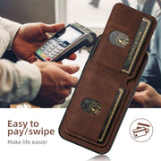 For iPhone 16 Pro Suteni H02 Litchi Leather Card Wallet Stand Back Phone Case(Brown)
