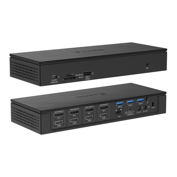 WAVLINK UG69PD10 1 to 4 Screens 4K/5K AV Transfer USB-C to HD Type-C Docking Station Hub, Plug:UK Plug