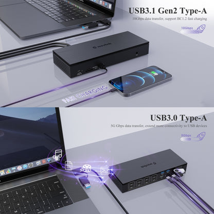 WAVLINK UG69PD10 1 to 4 Screens 4K/5K AV Transfer USB-C to HD Type-C Docking Station Hub, Plug:EU Plug - free shipping - PMC Jewellery - Order now!