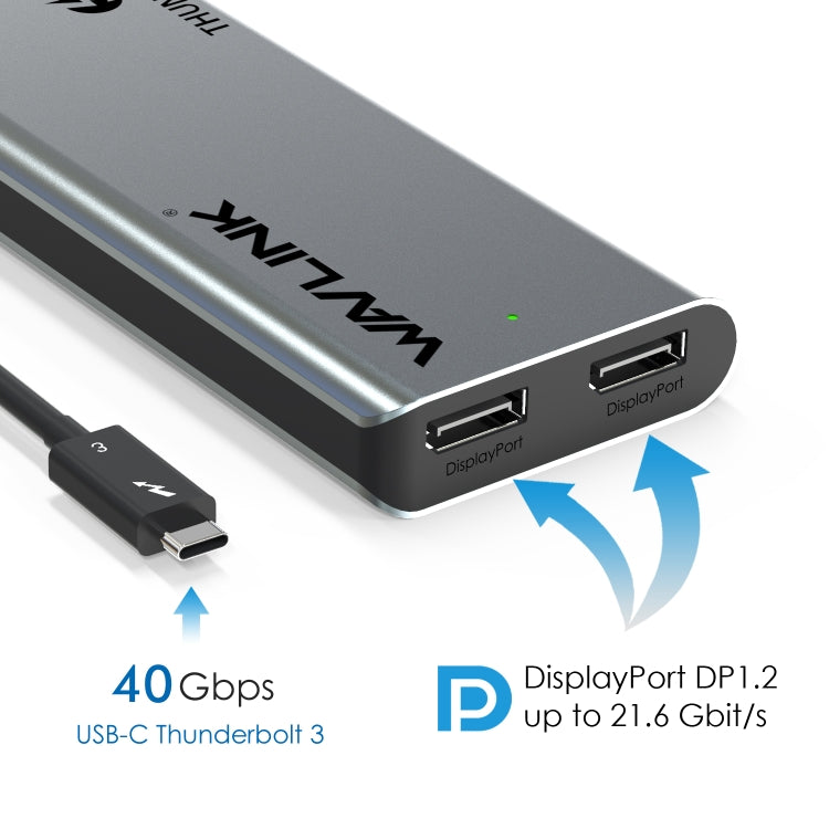 WAVLINK WL-UTD05 Multi-Function 4-in-1 Extender Type-C to DP Thunderbolt 3 Connector 4K Transfer - free shipping - PMC Jewellery - Order now!