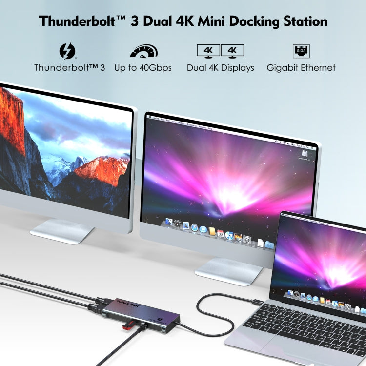WAVLINK WL-UTD05 Multi-Function 4-in-1 Extender Type-C to DP Thunderbolt 3 Connector 4K Transfer - free shipping - PMC Jewellery - Order now!