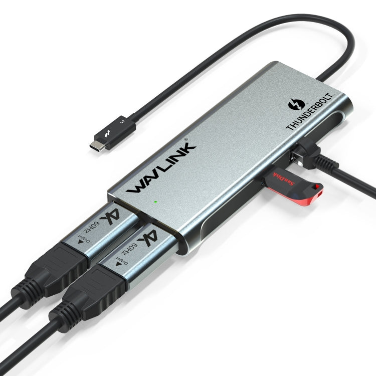 WAVLINK WL-UTD05H Thunderbolt 3 Dual 4K Mini Docking Station Converter With 2 DP to HD Adapters - free shipping - PMC Jewellery - Order now!