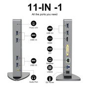 WAVLINK WL-UG39DK7 USB3.0 Hub Adapter Multi-Screen Graphics Card Universal Docking Station, Plug:US Plug