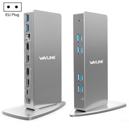 WAVLINK WL-UG69DK7 Laptops Type-C Universal Desktop Docking Station Aluminum Alloy HUB Adapter(EU Plug) - free shipping - PMC Jewellery - Order now!