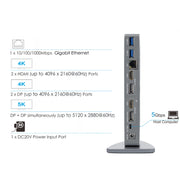 WAVLINK WL-UG69DK7 Laptops Type-C Universal Desktop Docking Station Aluminum Alloy HUB Adapter(EU Plug)