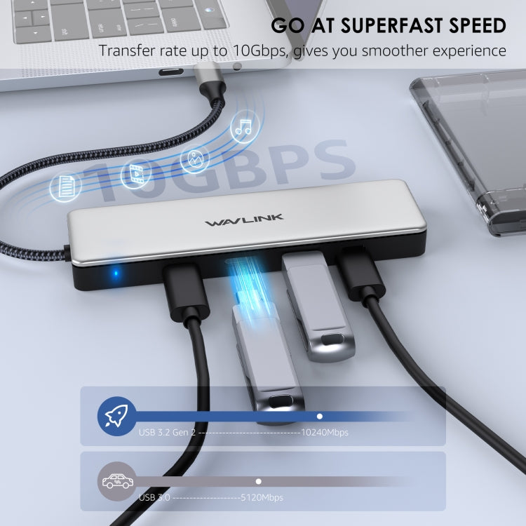 WAVLINK WL-UHP3411 10G Data Transfer Hub 4-in-1 Type-C to 4 USB-C 3.2 Gen2 Ports Adapter - free shipping - PMC Jewellery - Order now!