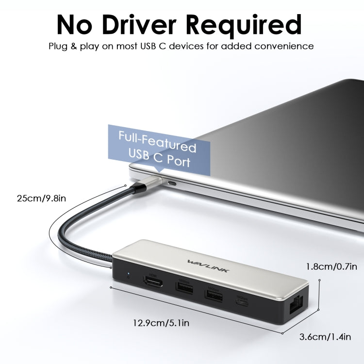 WAVLINK WL-UHP3414 100W Power 10Gbps 4K HDMI USB-C Dock HUB 3xUSB3.2 Gen 2 + 2.5G Ethernet Port - free shipping - PMC TechLife - Order now!