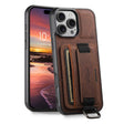 For iPhone 16 Pro Max Suteni H13 Litchi Leather Wrist Strap Wallet Back Phone Case(Brown) - iPhone 16 Pro Max Cases by Suteni | Online Shopping South Africa | PMC TechLife | Buy Now Pay Later Mobicred