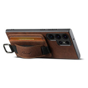 For Samsung Galaxy S24 Ultra 5G Suteni H13 Litchi Leather Wrist Strap Wallet Back Phone Case(Brown)