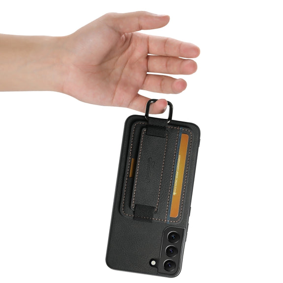 For Samsung Galaxy S24+ 5G Suteni H13 Litchi Leather Wrist Strap Wallet Back Phone Case(Black)