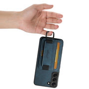 For Samsung Galaxy S24+ 5G Suteni H13 Litchi Leather Wrist Strap Wallet Back Phone Case(Blue)