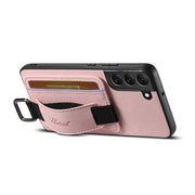 For Samsung Galaxy S24+ 5G Suteni H13 Litchi Leather Wrist Strap Wallet Back Phone Case(Pink)