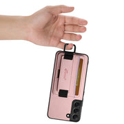 For Samsung Galaxy S24+ 5G Suteni H13 Litchi Leather Wrist Strap Wallet Back Phone Case(Pink)