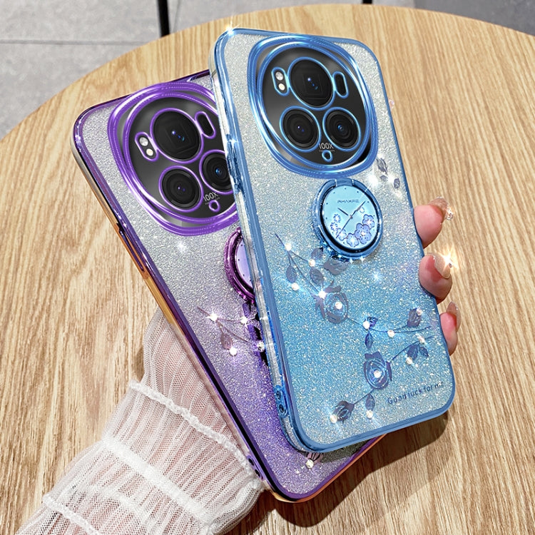 For Honor Magic6 Pro Gradient Glitter Immortal Flower Ring All-inclusive Phone Case(Blue) - free shipping - PMC Jewellery - Order now!