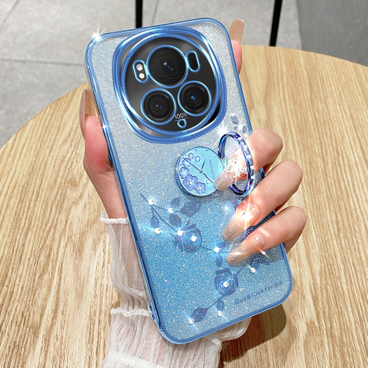 For Honor Magic6 Pro Gradient Glitter Immortal Flower Ring All-inclusive Phone Case(Pink)