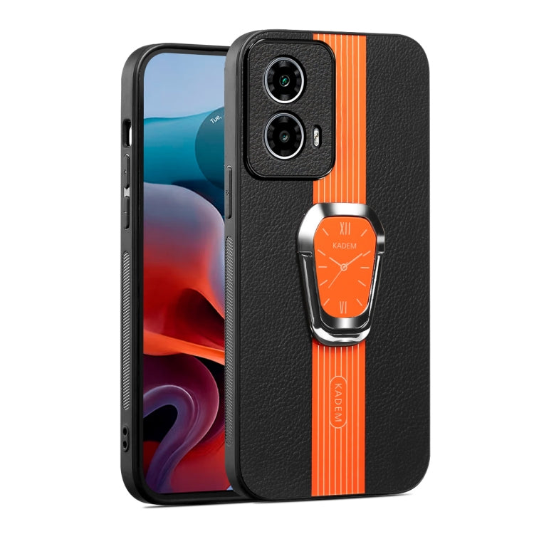 For Motorola Moto G24 Magnetic Litchi Leather Back Phone Case with Holder(Orange) - free shipping - PMC TechLife - Order now!