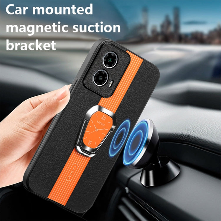 For Motorola Moto G24 Magnetic Litchi Leather Back Phone Case with Holder(Orange) - free shipping - PMC TechLife - Order now!