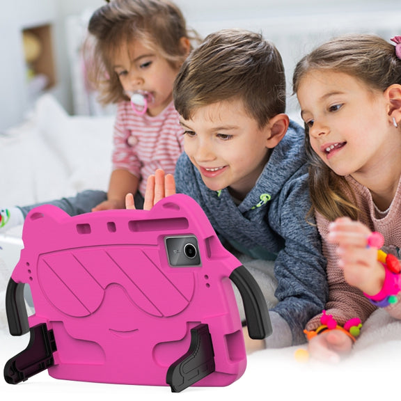 For Lenovo Tab P11 J606F/ P11 Plus J607F Ice Baby EVA Shockproof Hard PC Tablet Case(Rose Red+Black)