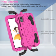 For Lenovo Tab P11 J606F/ P11 Plus J607F Ice Baby EVA Shockproof Hard PC Tablet Case(Rose Red+Black)