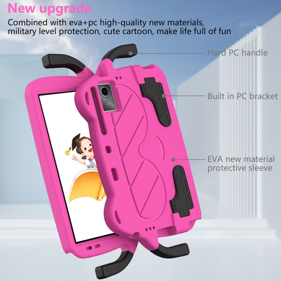 For Lenovo Tab P11 J606F/ P11 Plus J607F Ice Baby EVA Shockproof Hard PC Tablet Case(Rose Red+Black)