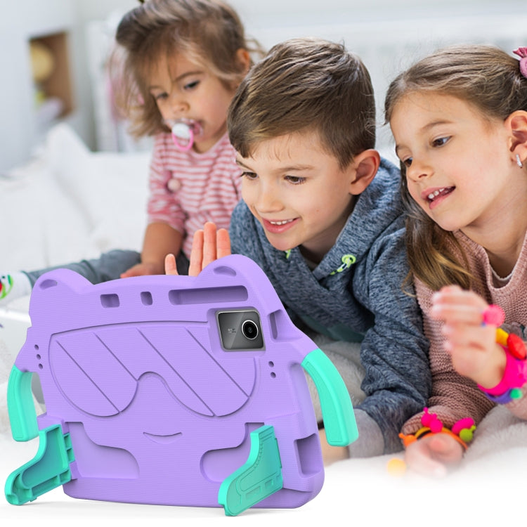 For TCL Tab 11 9466x3 Ice Baby EVA Shockproof Hard PC Tablet Case(Light Purple+Mint Green)
