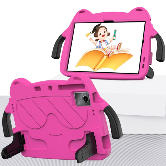 For TCL NxtPader 11 2023 Ice Baby EVA Shockproof Hard PC Tablet Case(Rose Red+Black)