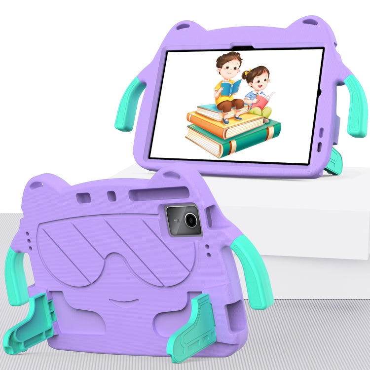 For Onn Tbspg 100110027 2023 Ice Baby EVA Shockproof Hard PC Tablet Case(Light Purple+Mint Green)