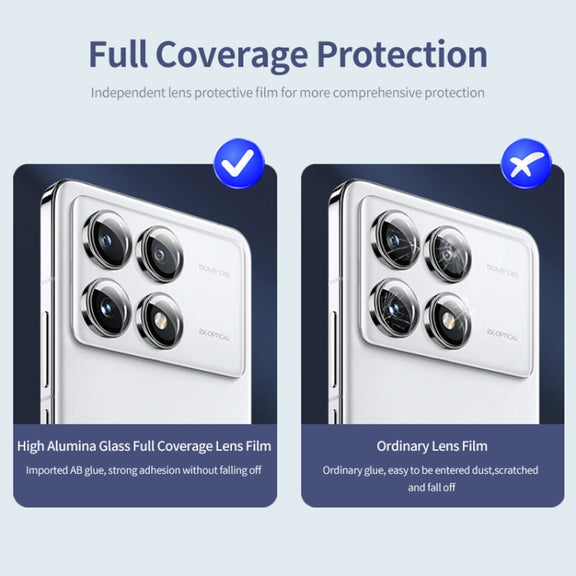 For Redmi K70 / K70 Pro / K70E ENKAY Hat-Prince 9H Rear Camera Lens Aluminium Alloy Tempered Glass Film(Black)