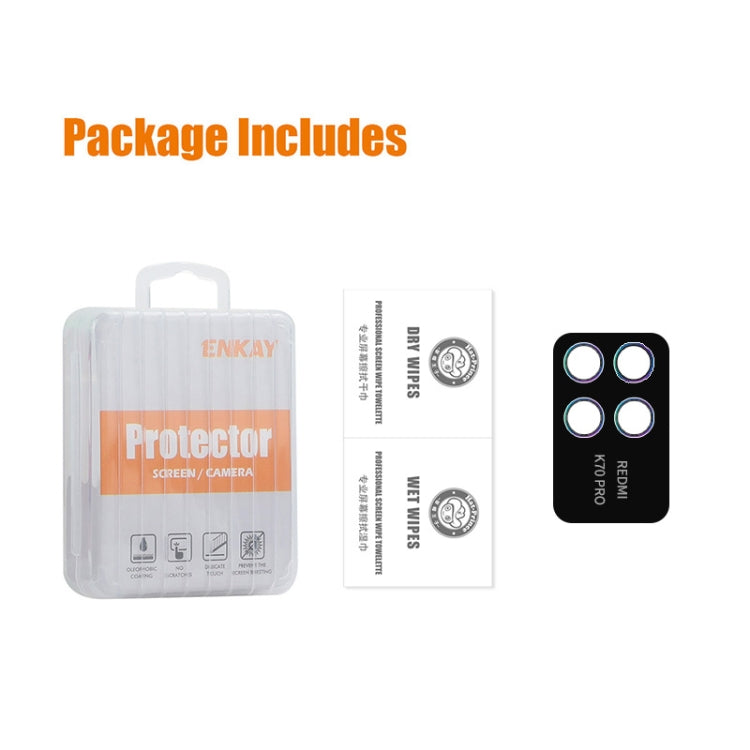 For Redmi K70 / K70 Pro / K70E ENKAY Hat-Prince 9H Rear Camera Lens Aluminium Alloy Tempered Glass Film(Black)
