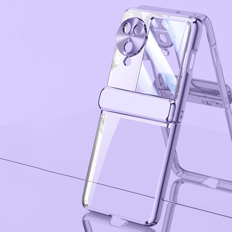 For OPPO Find N3 Flip Electroplated Case-film Integral Hinge Shockproof Phone Case(Purple) - OPPO Cases by PMC TechLife | Online Shopping South Africa | PMC TechLife | Buy Now Pay Later Mobicred