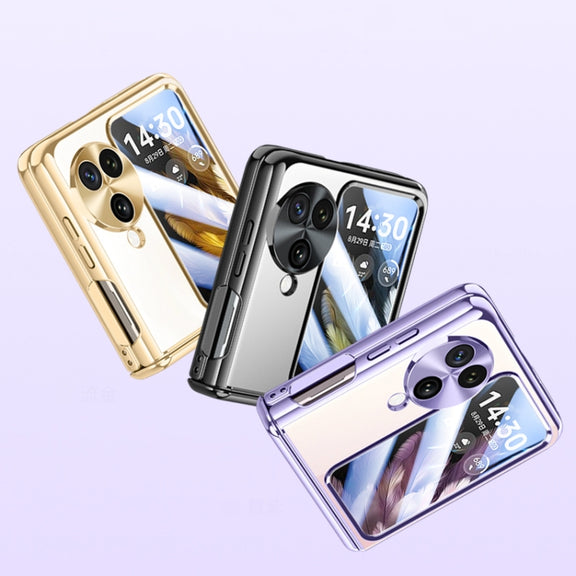 For OPPO Find N3 Flip Electroplated Case-film Integral Hinge Shockproof Phone Case(Purple)